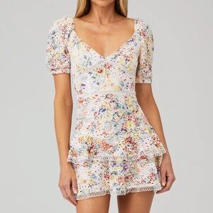 En Saison Ruffled Eyelet Mini Dress